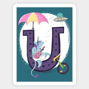 Letter U is for Unicorn - Cute Teachers Gifts Sticker